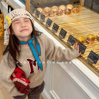 -ビッグワッペンニットセータープルオーバー【mh0010813】 - mamahalo shop - ニット・セーター -  べビー服 - 子供服 - 男の子 - 女の子