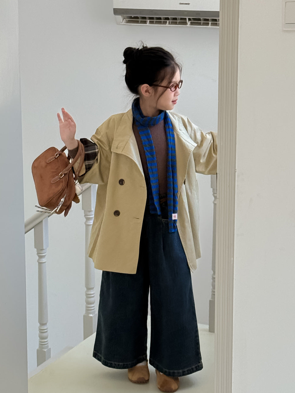 -無地ロング丈トレンチコートジャケット 襟付きカジュアルアウター【mh0010782】 - mamahalo shop - ショートコート・ジャケット・ジャンパー -  べビー服 - 子供服 - 男の子 - 女の子