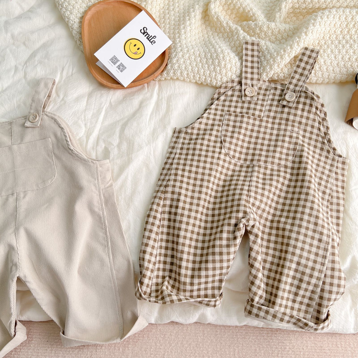 Baby Corduroy Check Pocket Overalls [mh0000591]