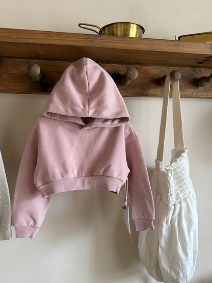 -クロップド丈パーカー 刺繍ロゴ入りフーディー ショートスウェット【mh0011053】 - mamahalo shop - カーディガン・パーカー -  べビー服 - 子供服 - 男の子 - 女の子