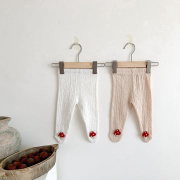 Mushroom Cable Knit Leggings きのこ ケーブル ニット レギンス パンツ【mh0000358】