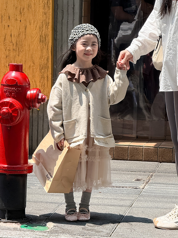 -ニットVネックシンプルカーディガン【mh0011028】 - mamahalo shop - カーディガン・パーカー -  べビー服 - 子供服 - 男の子 - 女の子