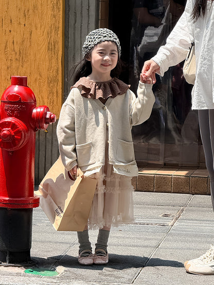 -ニットVネックシンプルカーディガン【mh0011028】 - mamahalo shop - カーディガン・パーカー -  べビー服 - 子供服 - 男の子 - 女の子