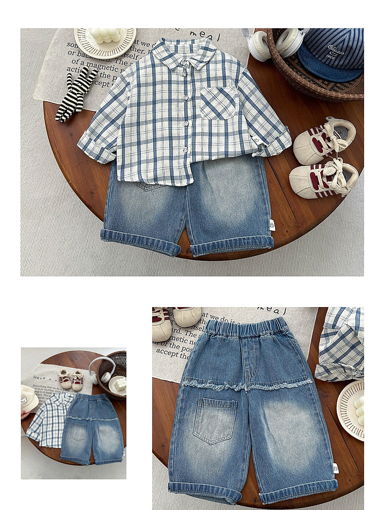 ベビー キッズ ルーズ ワイド ウォッシュ デニムパンツ【mh0014000】