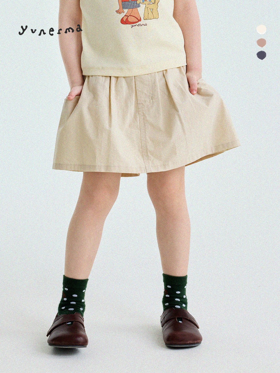 Box Pleat Culottes ギャザー キュロットスカート【mh0013178】