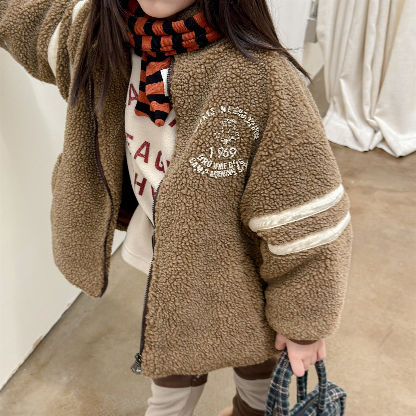 ボアフリースジャケット ダブルライン ジップアップ ボアブルゾン【mh0011903】