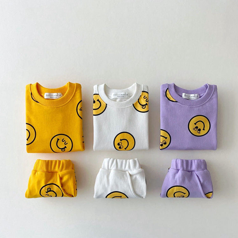 ベビー キッズ プリント 半袖Tシャツ ショートパンツ セット【mh0000766】