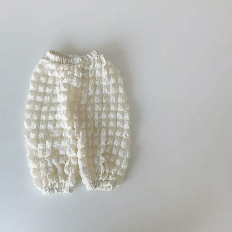 Puff Textured Lightweight Pants 無地 ポコポコ ロングパンツ【mh0012671】