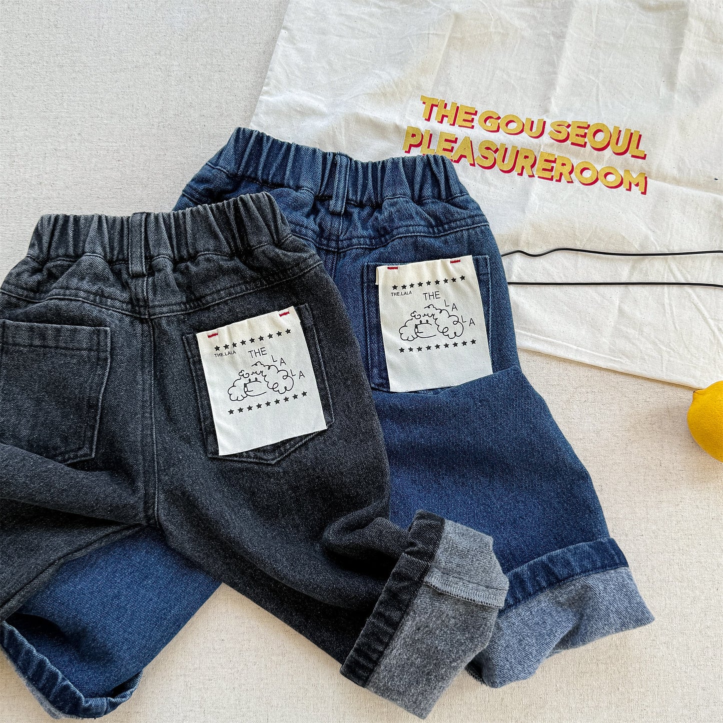 -キャラクタープリントポケットデニムパンツ ワイドパンツ【mh0010808】 - mamahalo shop - デニムパンツ -  べビー服 - 子供服 - 男の子 - 女の子