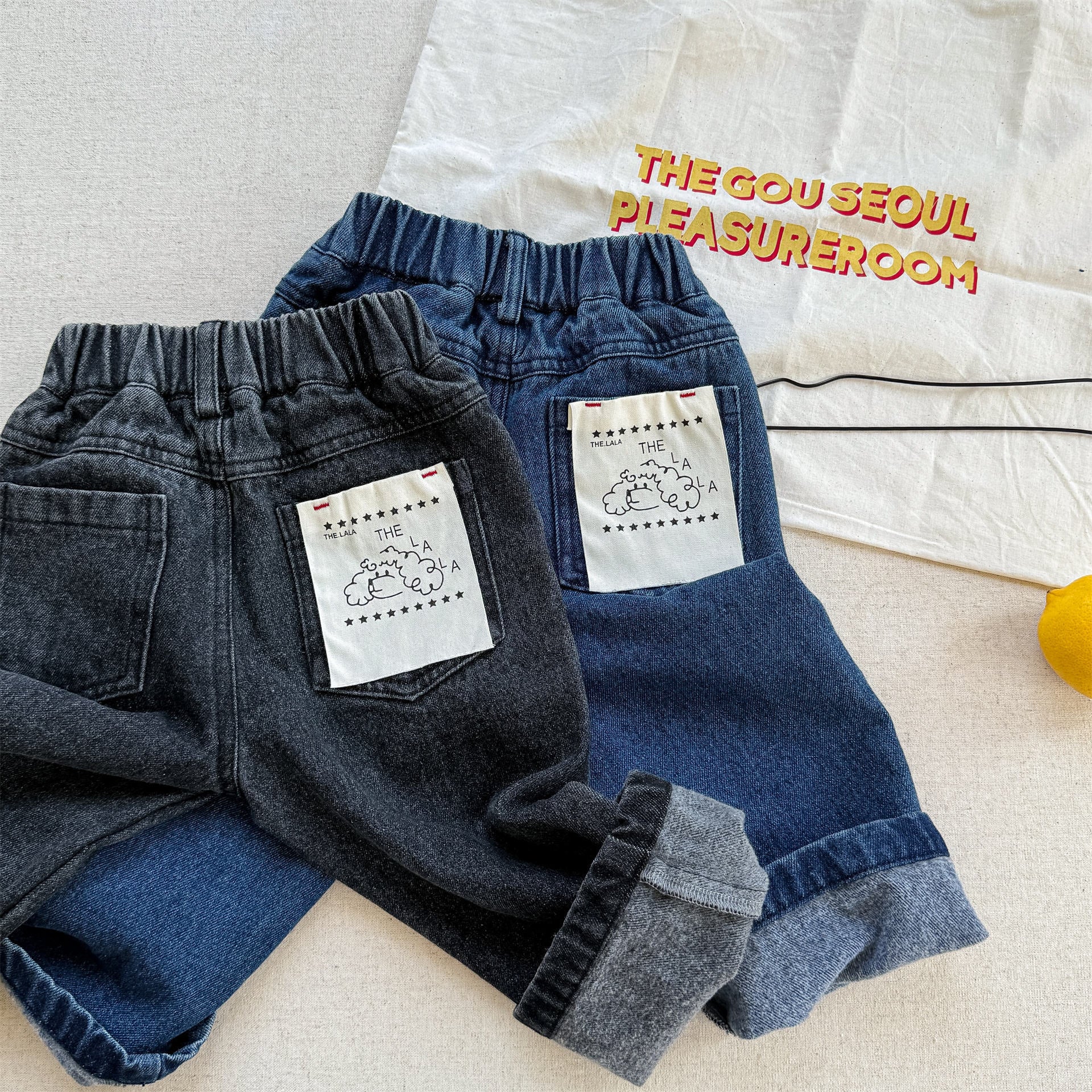 -キャラクタープリントポケットデニムパンツ ワイドパンツ【mh0010808】 - mamahalo shop - デニムパンツ -  べビー服 - 子供服 - 男の子 - 女の子