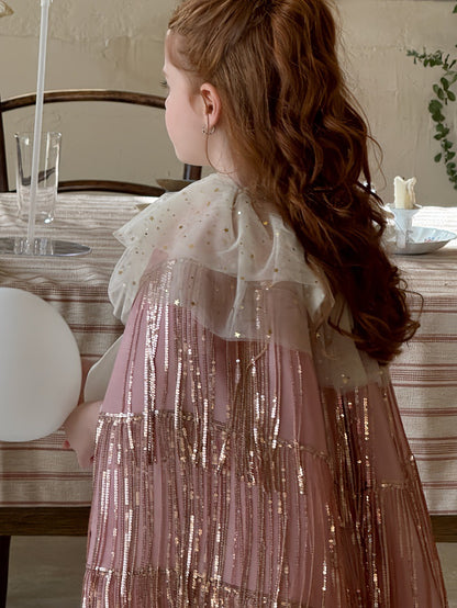 Princess Robe, Sequined Tulle Cape, Princess Style [mh0011896]