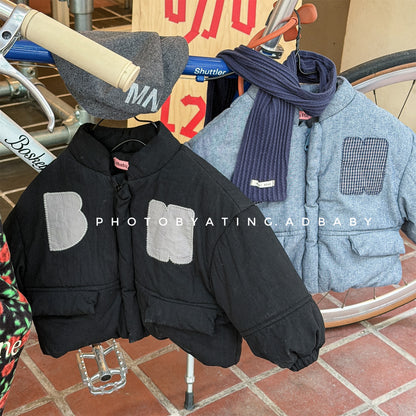 パッチワークブルゾン 中綿ジャケット コート【mh0011918】