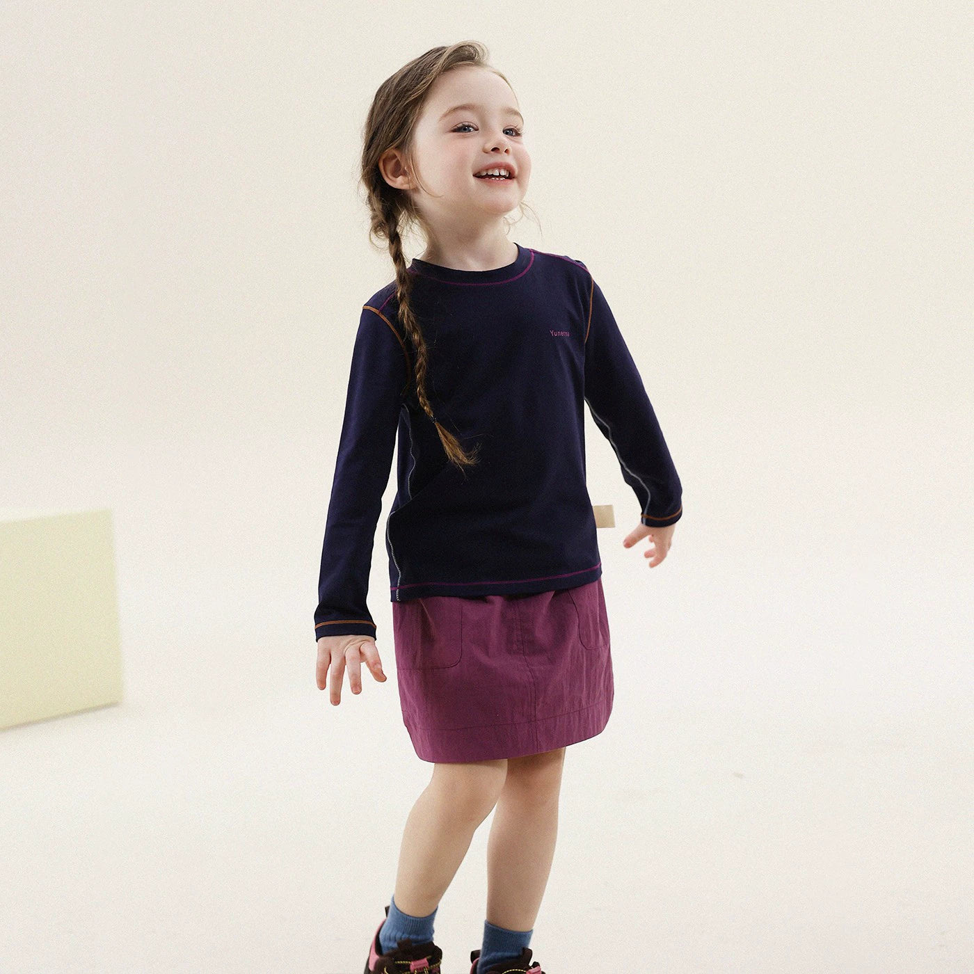 -切り替えステッチ長袖Tシャツ【mh0011300】 - mamahalo shop - 長袖Tシャツ -  べビー服 - 子供服 - 男の子 - 女の子