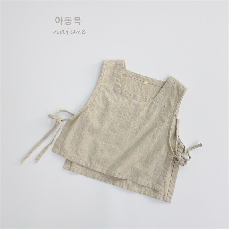 Cotton Linen Vest コットン リネン ベスト【mh0001296】