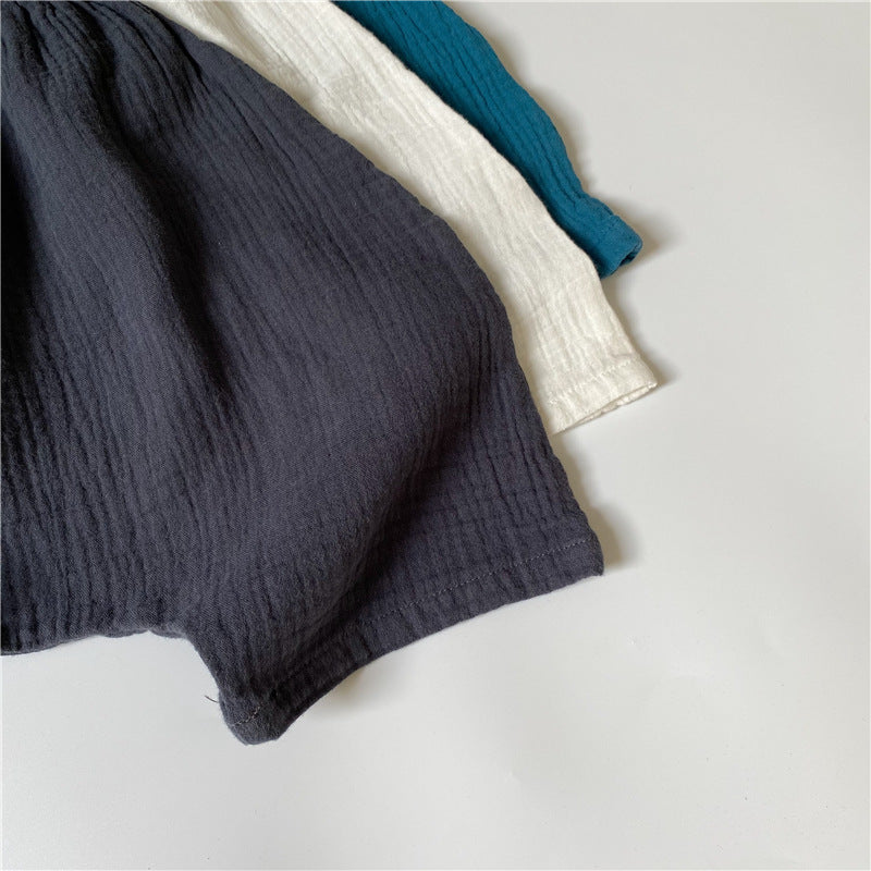 Gauze Loose Drop Crotch Shorts ダブルガーゼ ハーフパンツ【mh0013639】