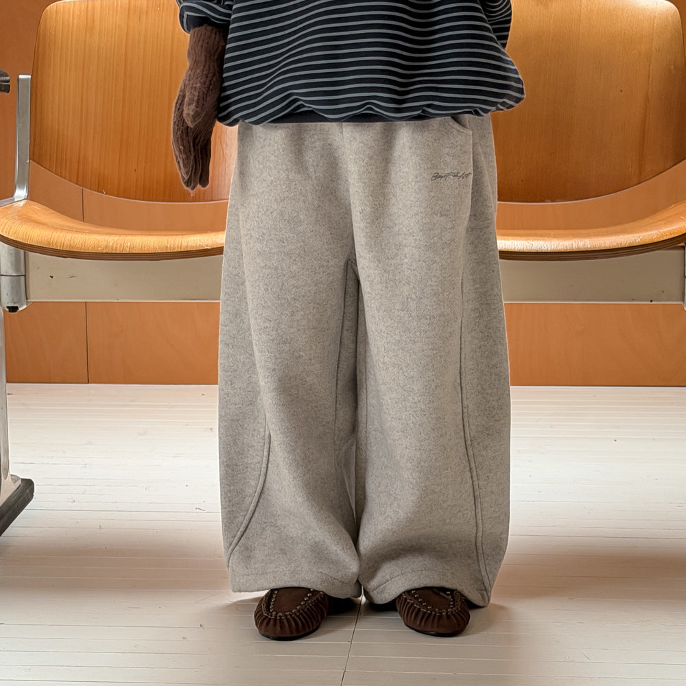 スウェットパンツ 厚手 ワイドルーズロングパンツ【mh0011877】