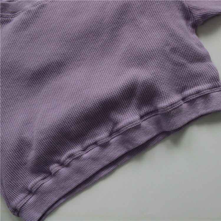 Kids Waffle Dolman Sleeve Loose T-Shirt [mh0001887]