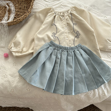 Kids' Preppy Pleated Mini Skirt with Inner Pants [mh0014161]