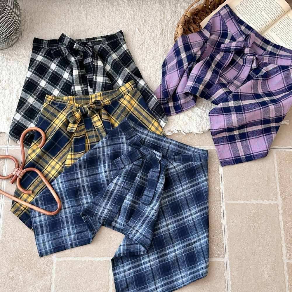 -チェックエプロンスタイル巻きスカート【mh0010769】 - mamahalo shop - スカート -  べビー服 - 子供服 - 男の子 - 女の子