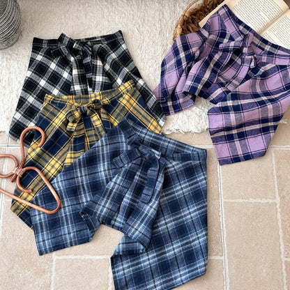 -チェックエプロンスタイル巻きスカート【mh0010769】 - mamahalo shop - スカート -  べビー服 - 子供服 - 男の子 - 女の子