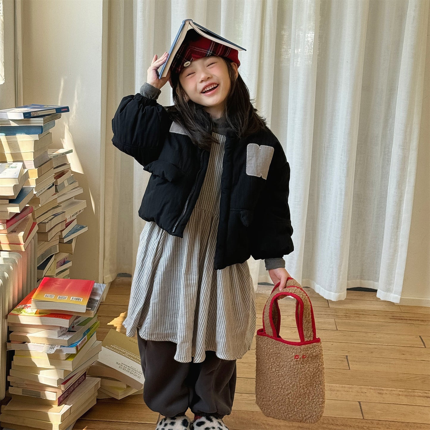 パッチワークブルゾン 中綿ジャケット コート【mh0011918】