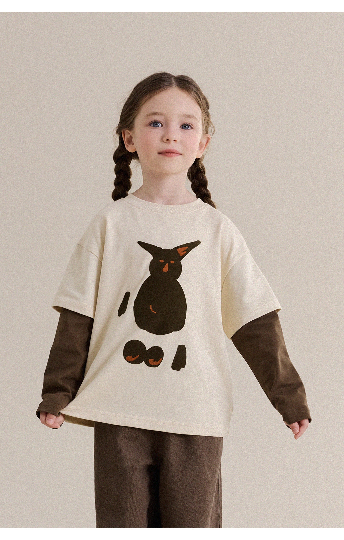 Kids' Junior Faux Layered Printed Long-Sleeve T-Shirt [mh0013972]