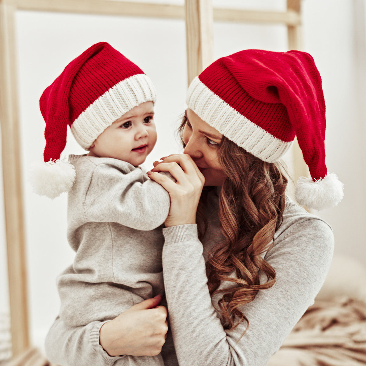 Baby Kids Knit Santa Pom-pom Hat Knit Cap 【mh0000889】