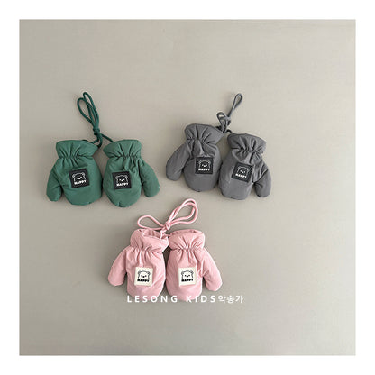 ベビーキッズ手袋 ミトン 指なし スキー グローブ ベアくま【mh0011823】