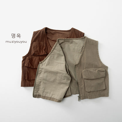 -ビッグポケットフィッシャーマンベスト【mh0010878】 - mamahalo shop - ベスト -  べビー服 - 子供服 - 男の子 - 女の子