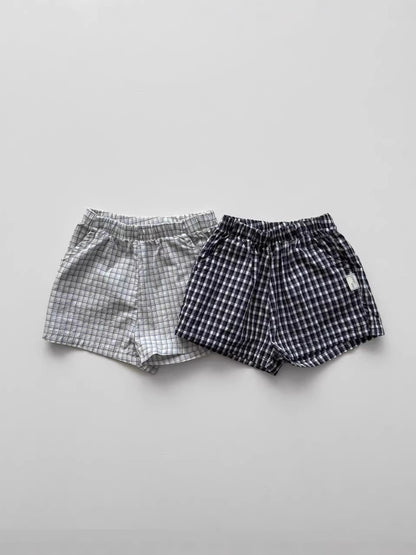 Plaid Seersucker Tank Shorts Set 【mh0013273】