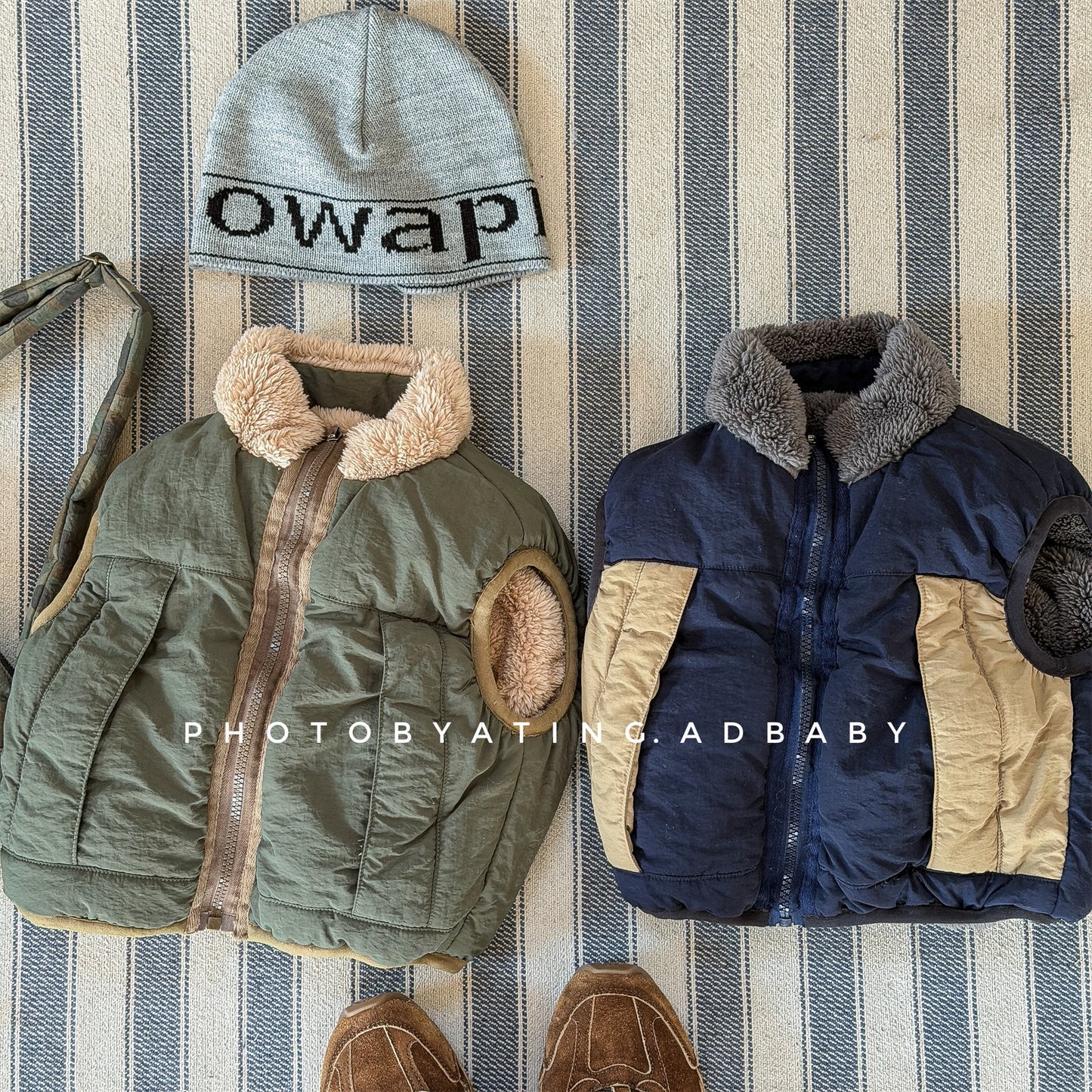 パッチワークベスト 裏ボアフリース スタンドカラー【mh0011920】