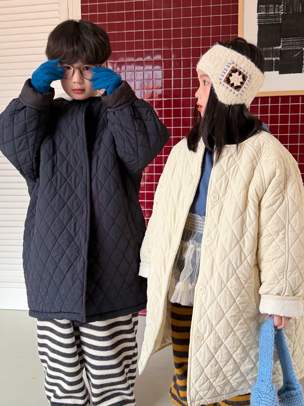 ミドル丈キルトコート キルティング ノーカラー アウター【mh0011878】