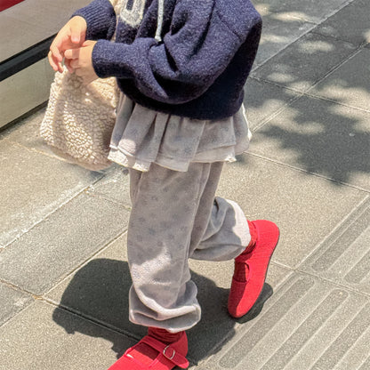 -ビッグフリルスカート付きボアパンツ フリースパンツ【mh0010817】 - mamahalo shop - ロングパンツ・スウェットパンツ -  べビー服 - 子供服 - 男の子 - 女の子