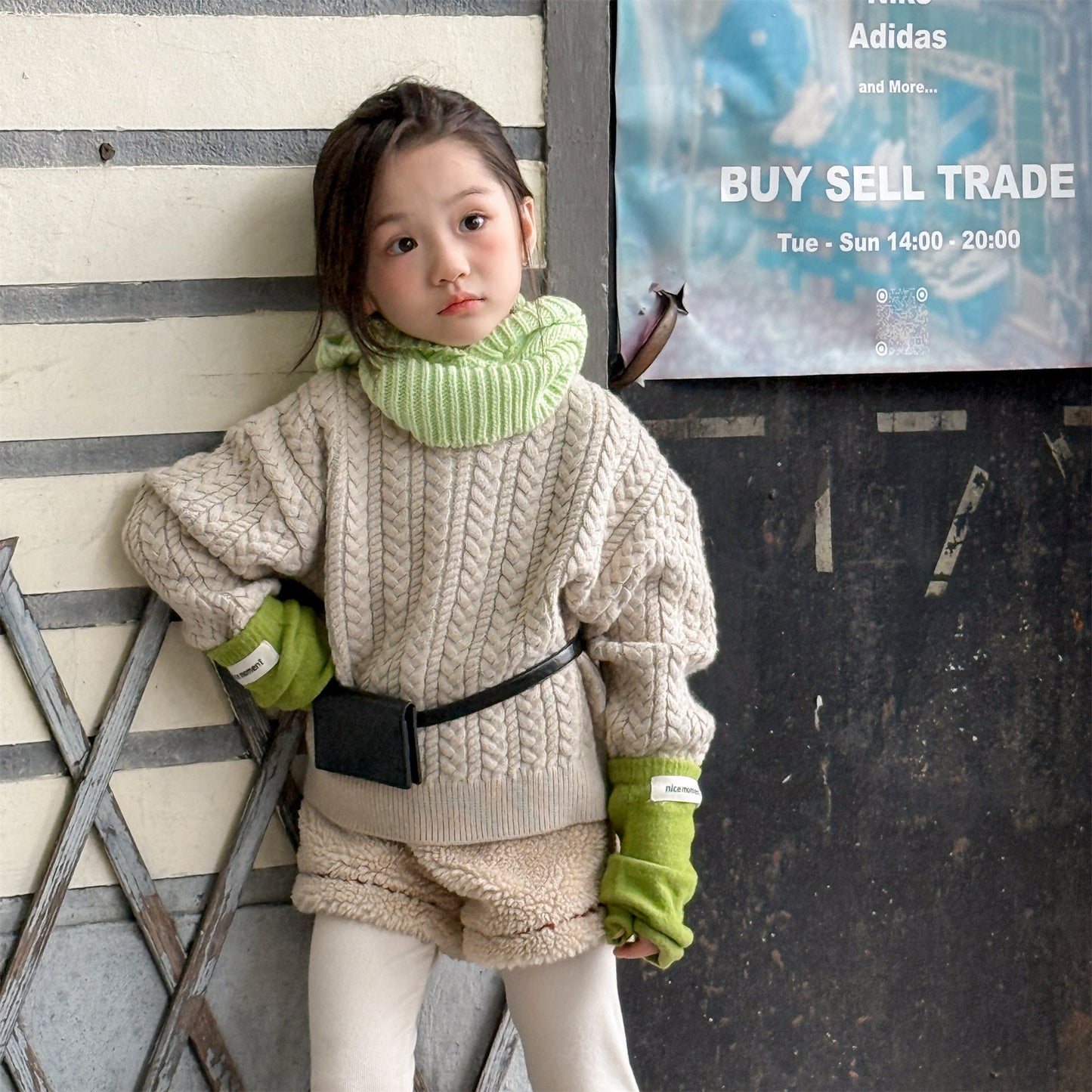 ケーブル編みクルーネックセーター【mh0010906】