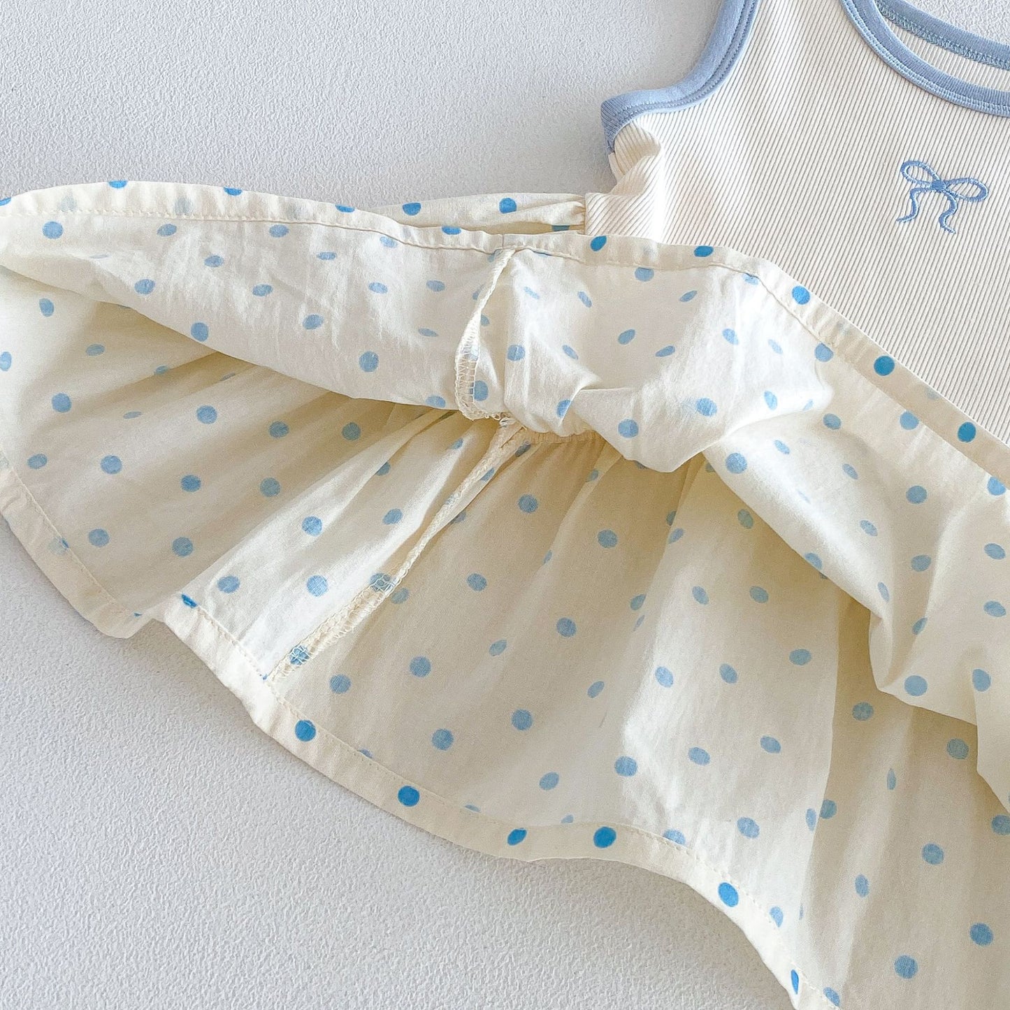 Polka Dot Patchwork Dress ドット ノースリーブワンピース【mh0013419】