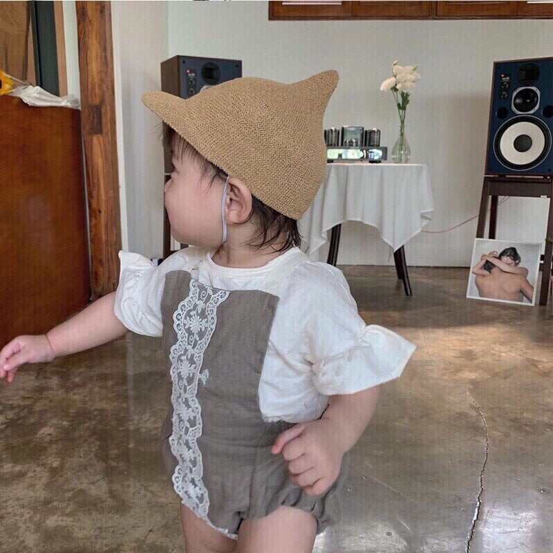 -ベビー帽子 とんがり 麦わら帽子 ストローハット キャップタイプ ピクミン帽子【mh0004744】 - mamahalo shop - ベビー用帽子 -  べビー服 - 子供服 - 男の子 - 女の子