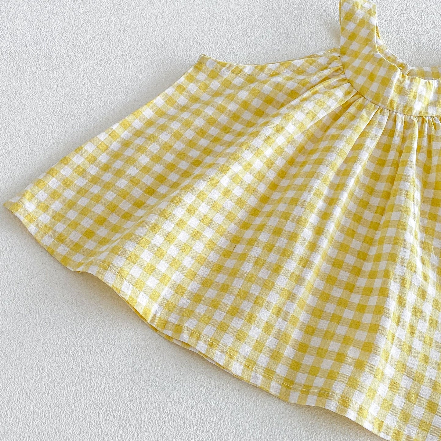 Gingham Halter Set チェック ノースリーブシャツ ショートパンツ セット【mh0013424】