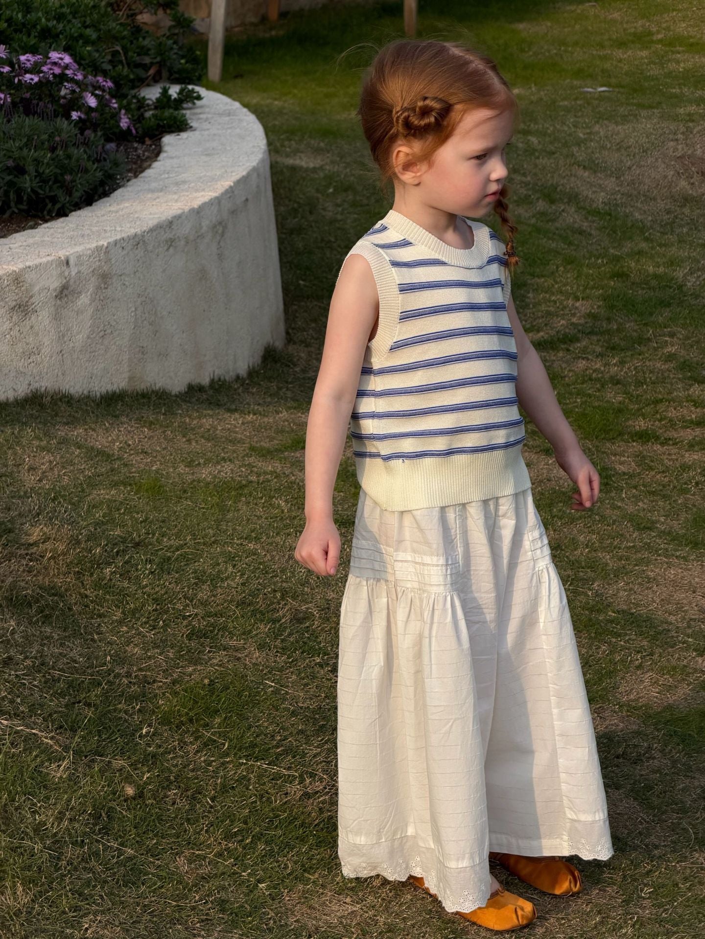 Striped Knit Vest サマーニット ノースリーブトップス【mh0013400】