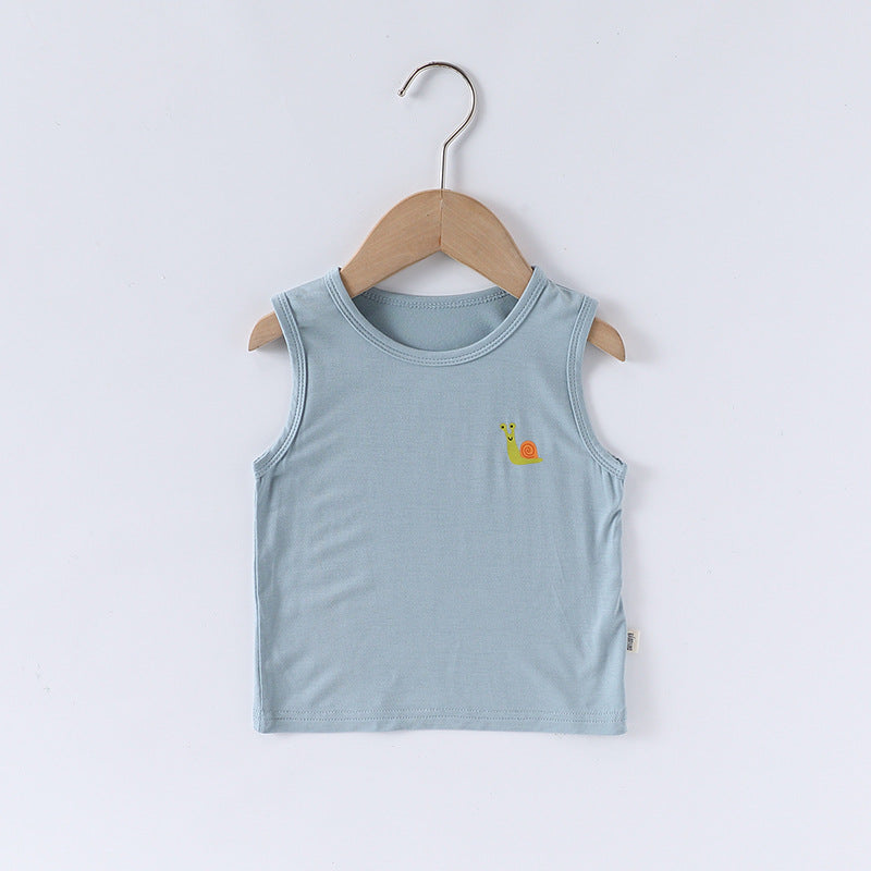 Animal Embroidered Sleeveless Top Cotton Shorts アニマル タンクトップ ショートパンツ【mh0013600】
