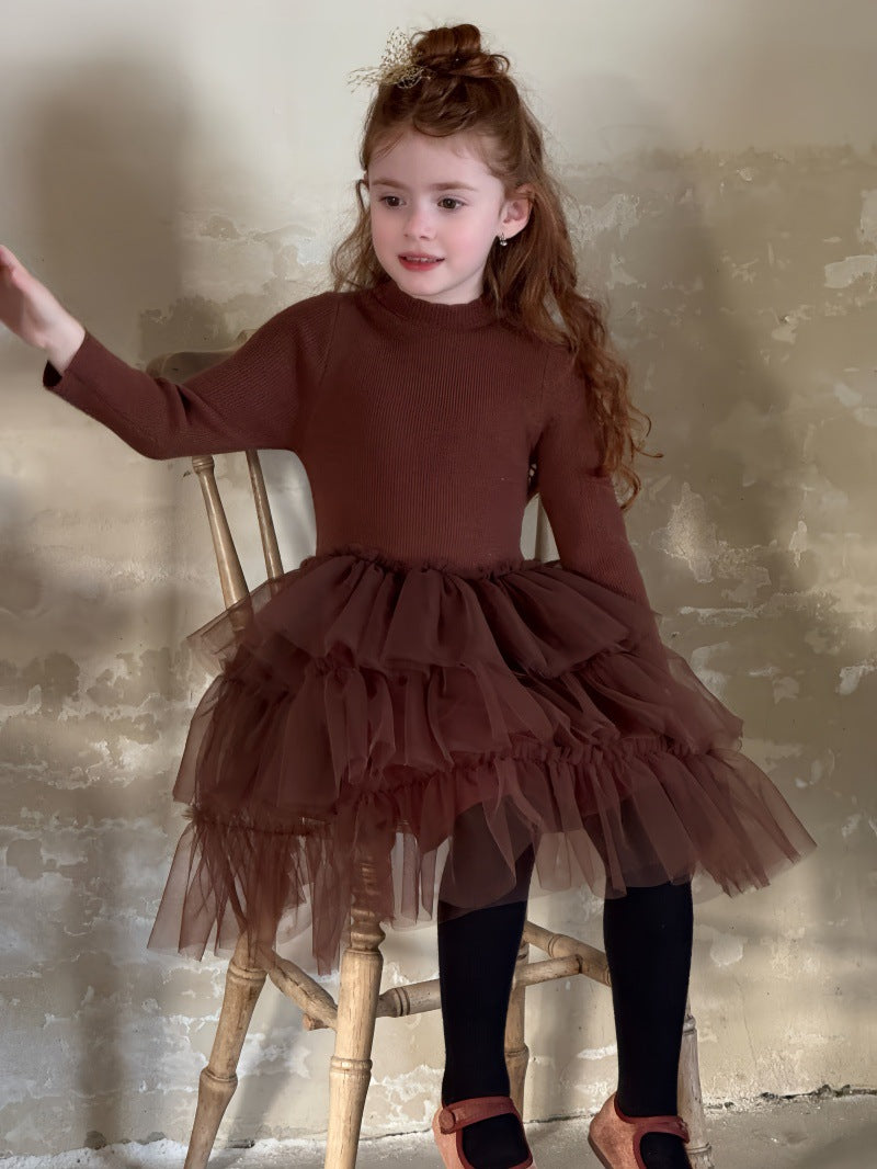 長袖ワンピース チュチュパフュースカート バレリーナドレス【mh0011895】