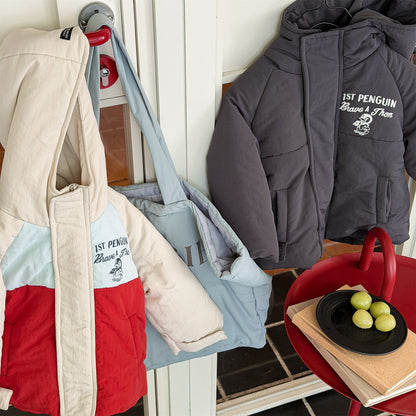 中綿ダウンジャケット パッチワーク アウター コート【mh0011900】