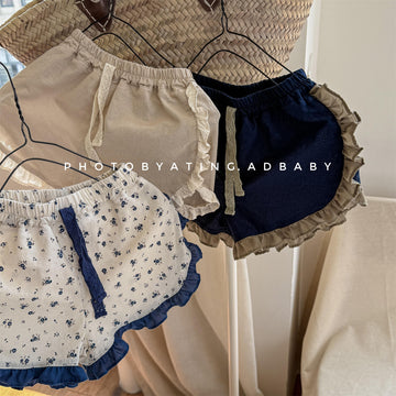 Flower Print Ruffle Cotton Shorts 花柄 コットン ショートパンツ【mh0012655】