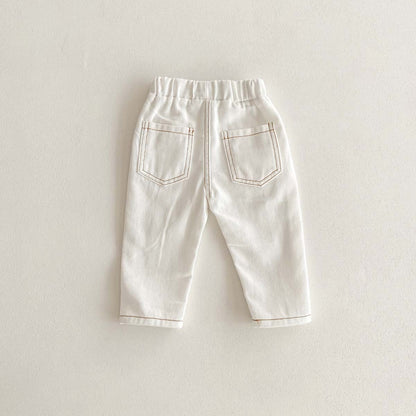 -デニムパンツウエストゴム長ズボンシンプルボトムス【mh0010917】 - mamahalo shop - ロングパンツ・スウェットパンツ -  べビー服 - 子供服 - 男の子 - 女の子