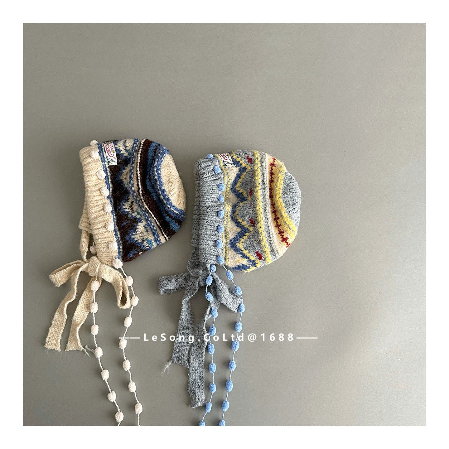 キッズ帽子 ニット タッセル フェアアイル ニットキャップ【mh0011807】