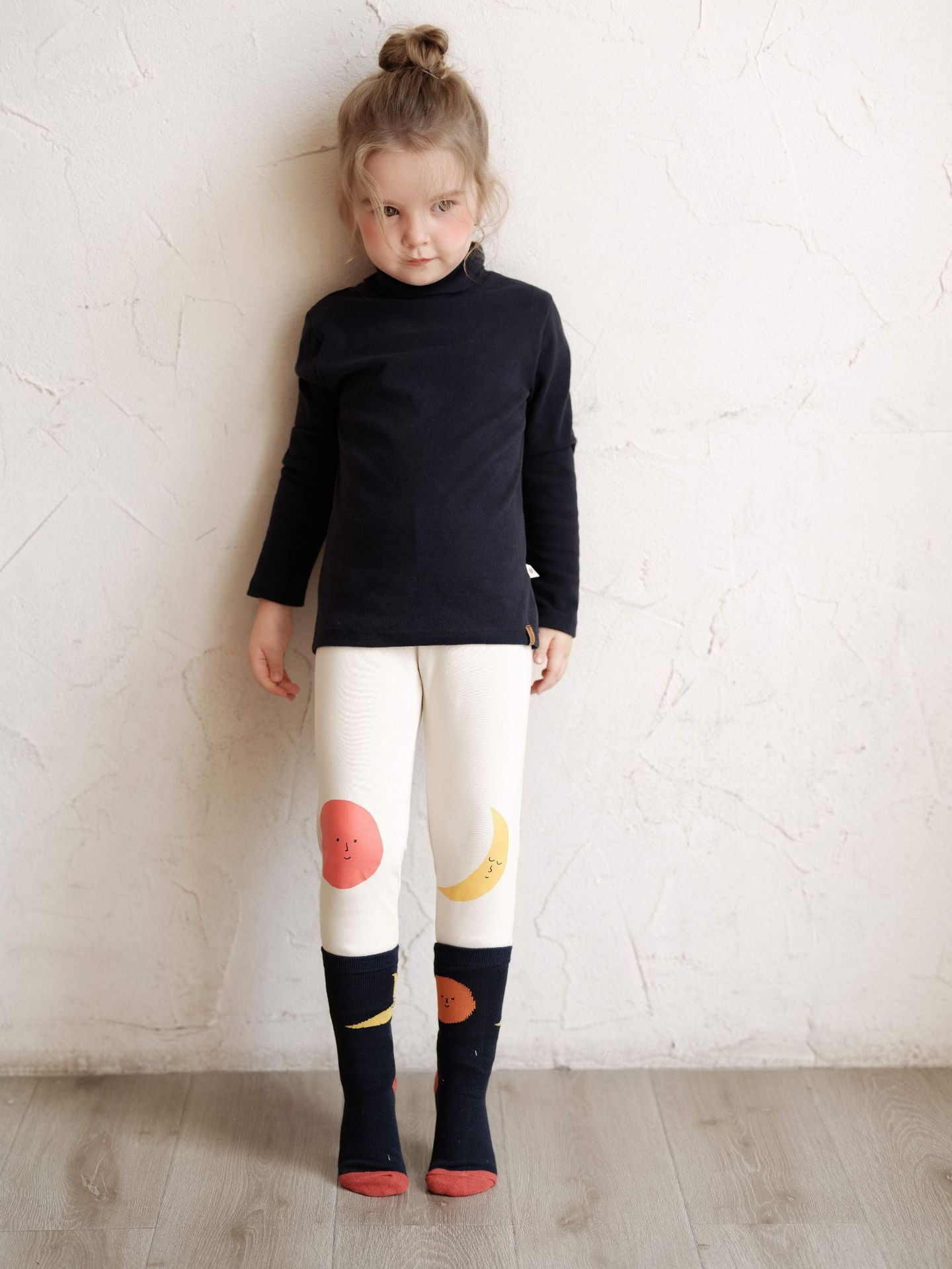 ソックス 靴下 ムーン ミドル丈 キッズ コットン【mh0011563】