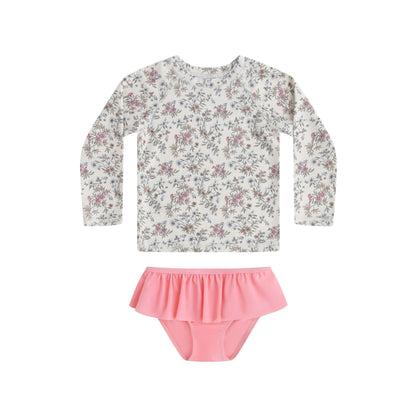 UPF50 Plus Floral Long Sleeve Swimsuit 花柄 ラッシュガード 3点セット【mh0012583】