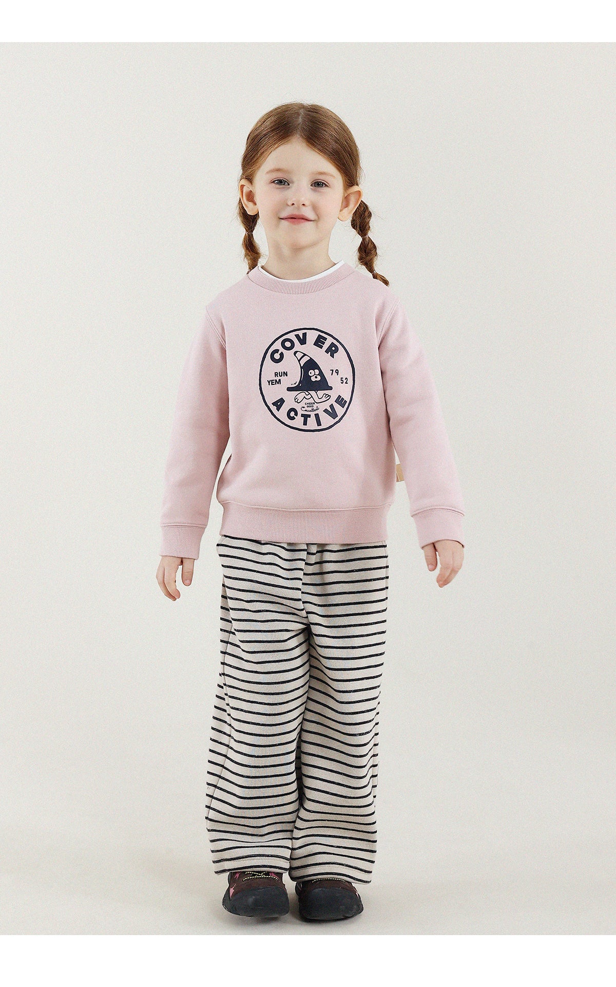 -長袖スウェットシャツ 裏起毛 プリント クルーネック 暖か【mh0011342】 - mamahalo shop - 長袖Tシャツ -  べビー服 - 子供服 - 男の子 - 女の子