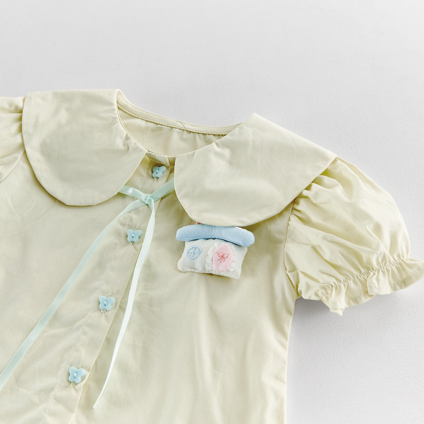 Gingham Ruffle Layered Skirt Doll Shirt Set チェック 半袖ブラウス キュロットスカート セット【mh0013437】