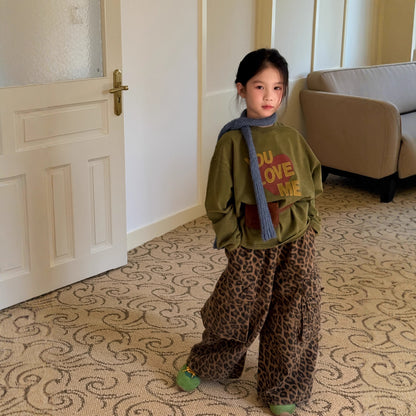 -ハートロゴプリント長袖スウェットTシャツ【mh0010946】 - mamahalo shop - 長袖Tシャツ -  べビー服 - 子供服 - 男の子 - 女の子