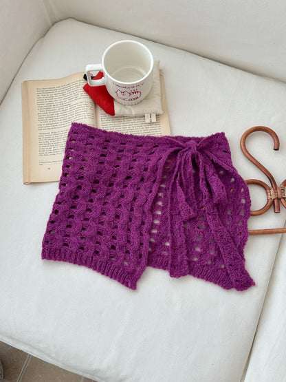 -サイドリボン透かし編みニット巻きスカート【mh0010771】 - mamahalo shop - スカート -  べビー服 - 子供服 - 男の子 - 女の子